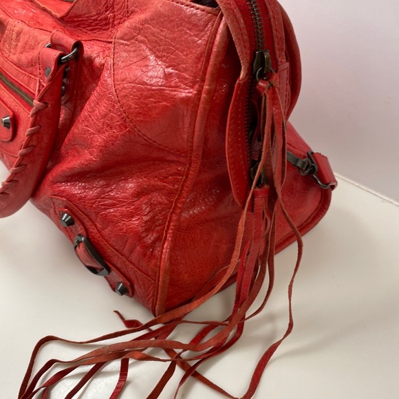 Authentic Balenciaga 💯 Part-time Red Moto Handbag - Picture 11 of 16